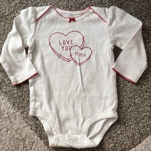 Carter's White and Red Love Heart Bodysuit